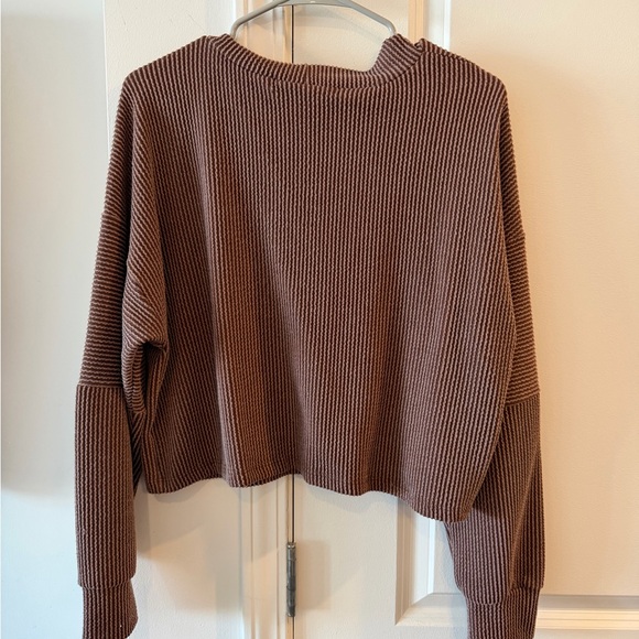 Altar'd State Chocolate Ribbed Cardigan - Picture 3 of 3